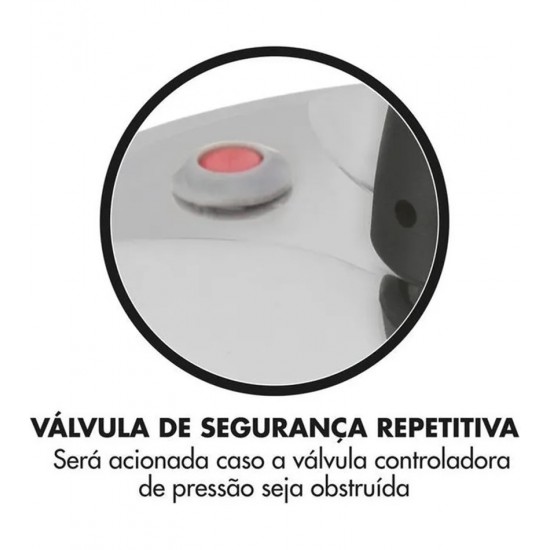 Panela De Pressão 4,5L Clock Original+ Fechamento Interno   